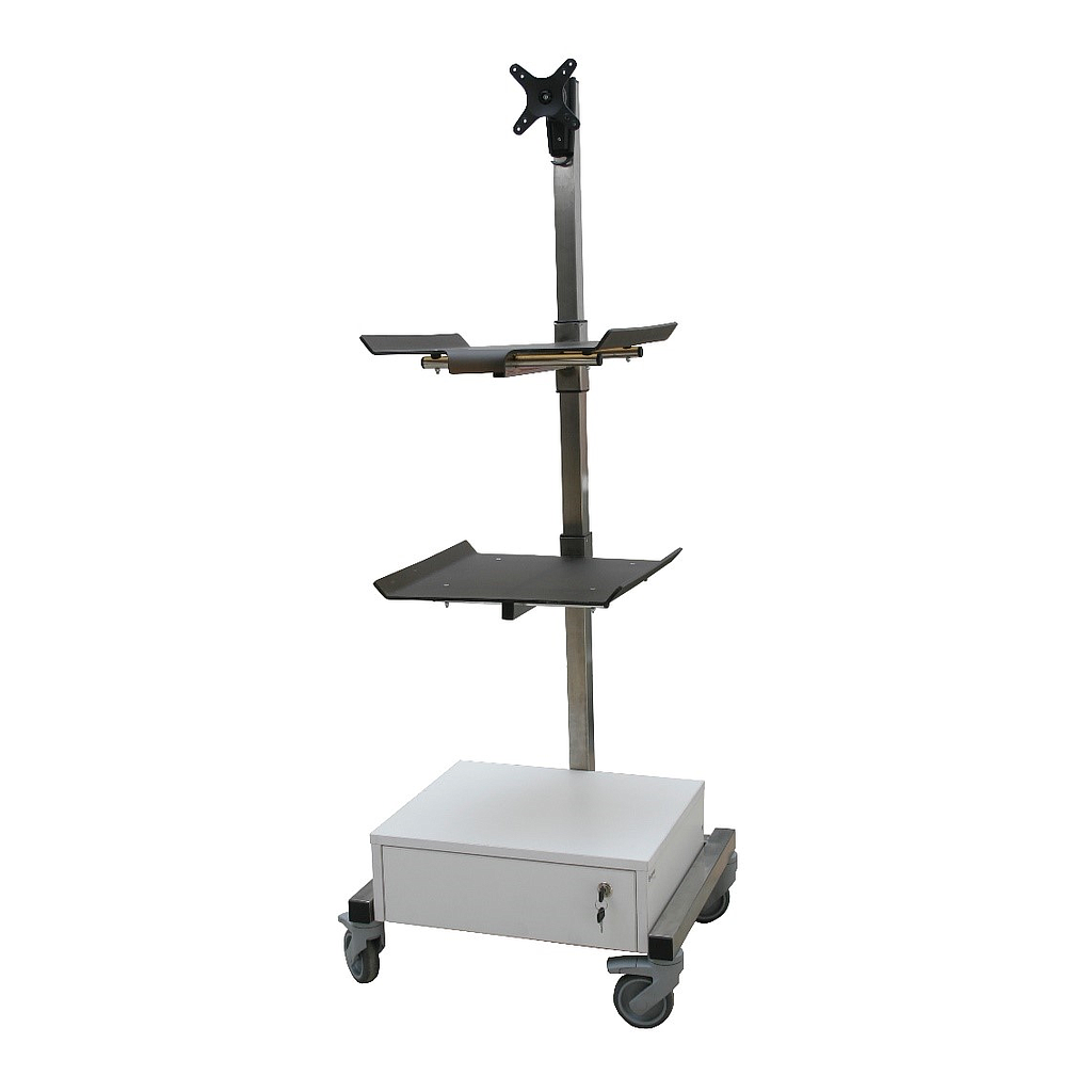 Cărucior endoscopie inox-2 polițe